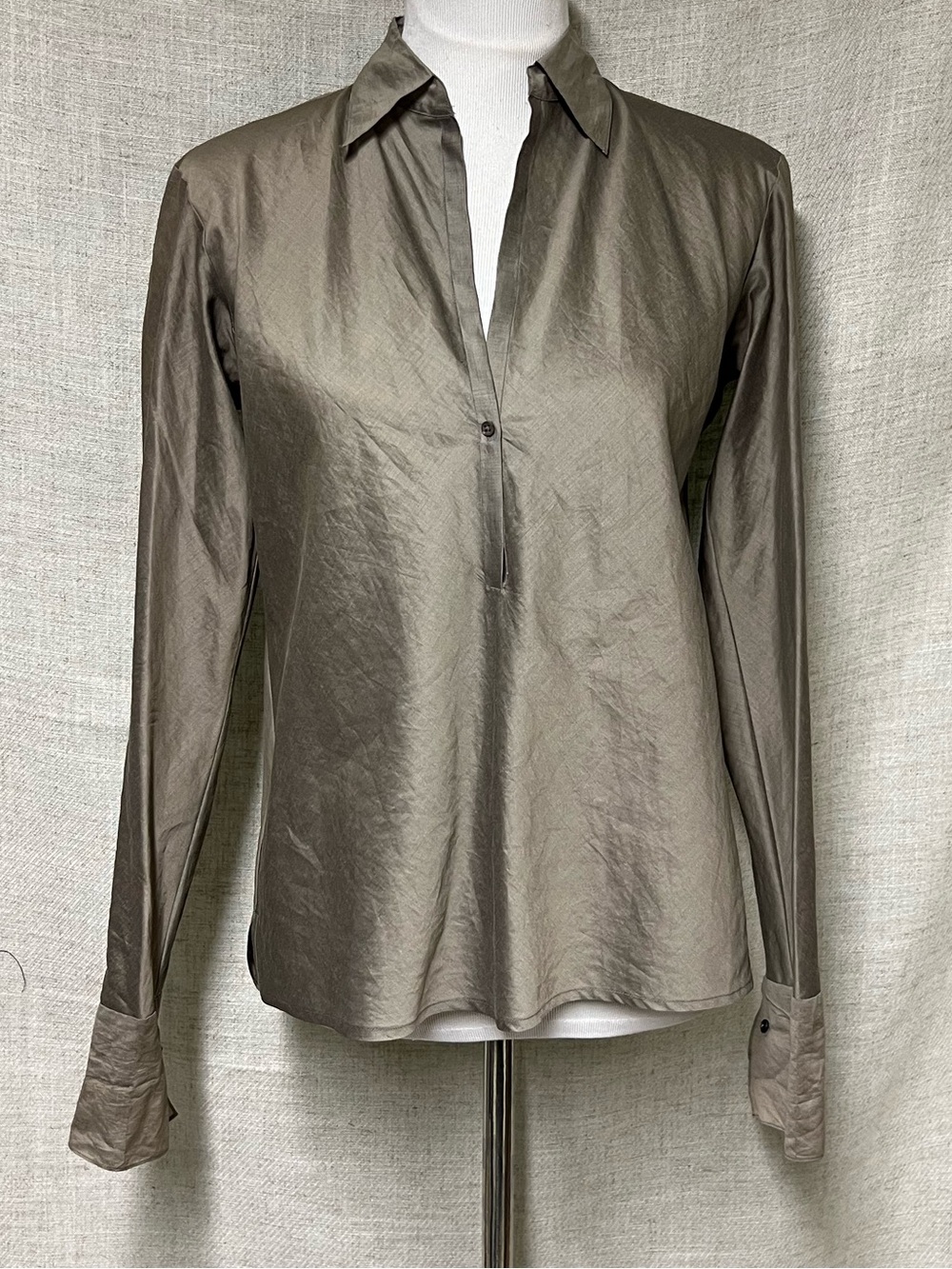 Ralph Ralph Lauren taupe silk blend top
